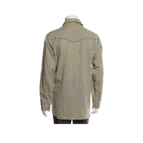 Woolrich Vintage Mens Wool Shirt Button Down Blue Green Check Sz M - Picture 3 of 3